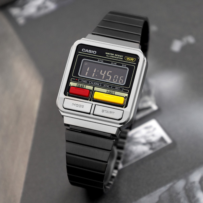 카시오 공용 캐쥬얼 레트로 디지털 손목시계 A120WEGG-1B