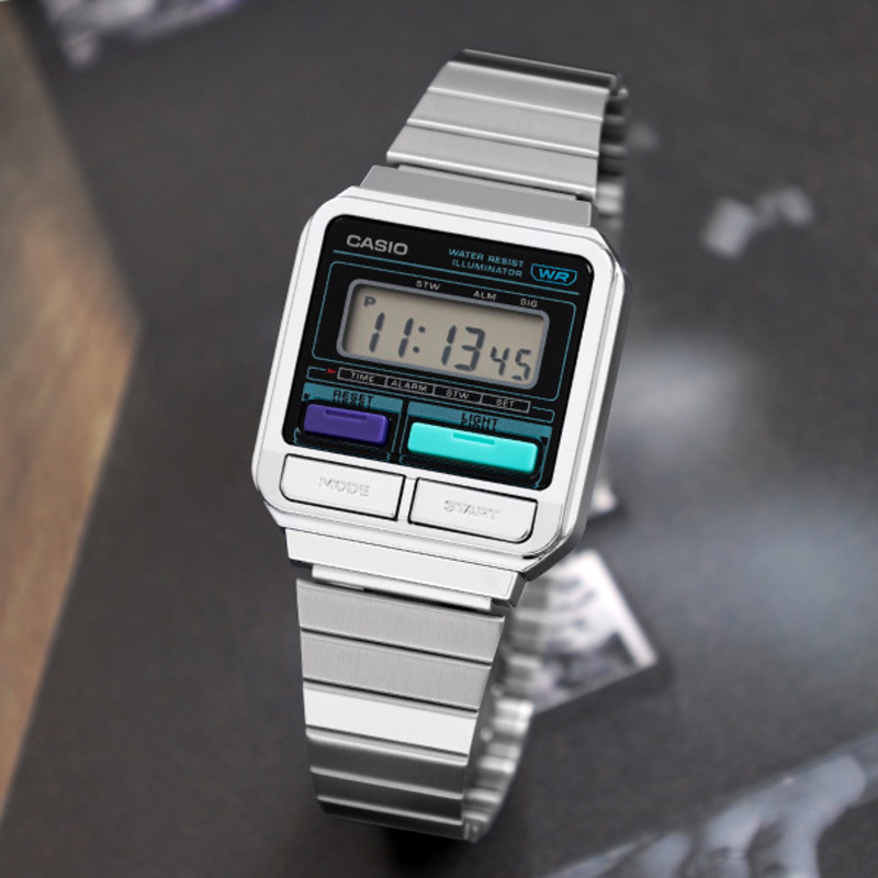 카시오 공용 캐쥬얼 레트로 디지털 손목시계 A120WE-1A